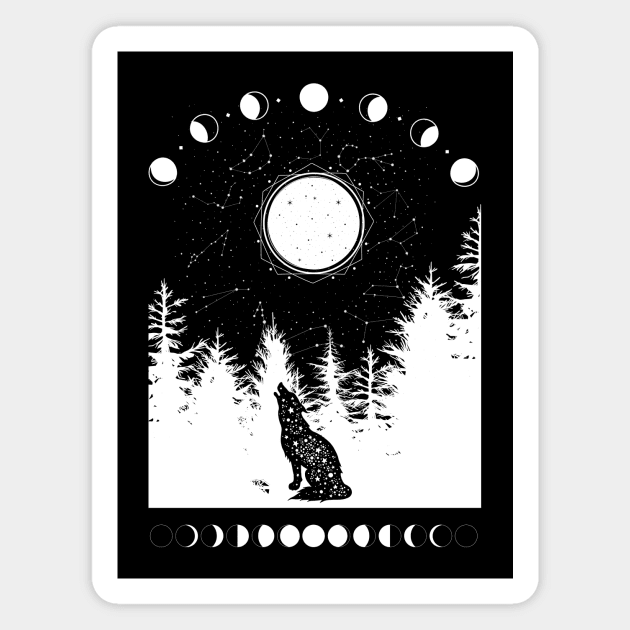 Celestial Howling Wolf Magnet by Enyr's little witchy corner